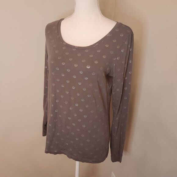 Gray Super soft Blouse with silver polka dots - Picture 5 of 7